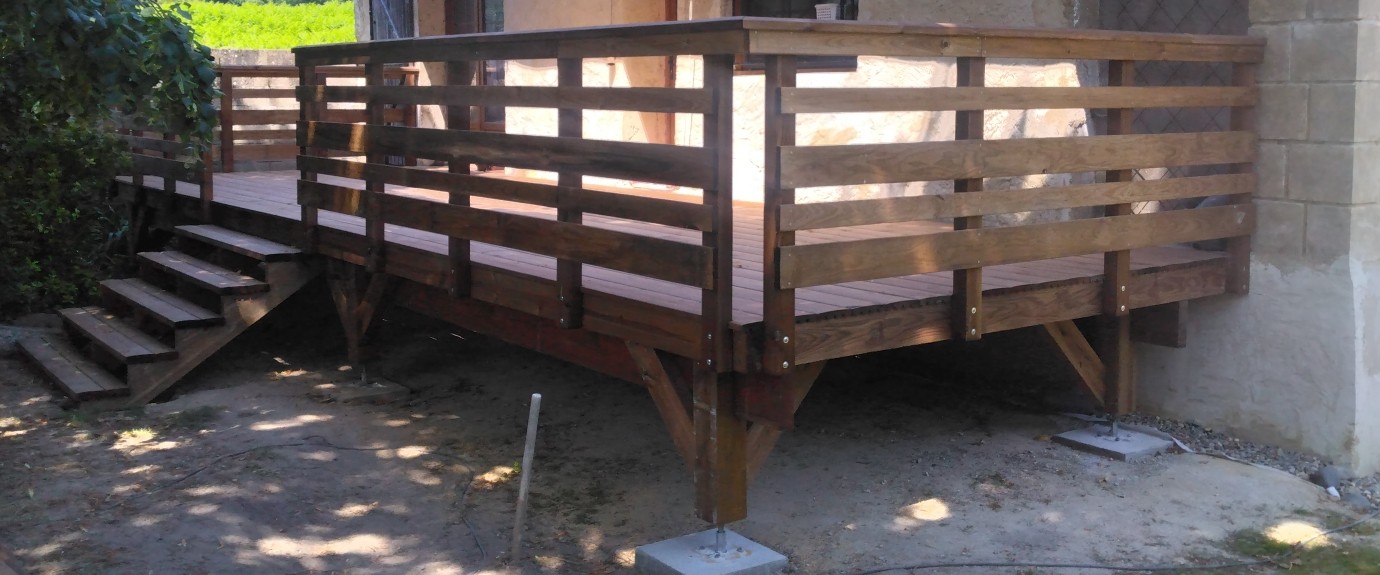 Terrasse bois avec Garde-corps